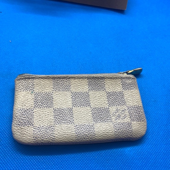 💖 🤎 Louis Vuitton Damier Azur signature design LV Logo coin purse - Picture 2 of 8